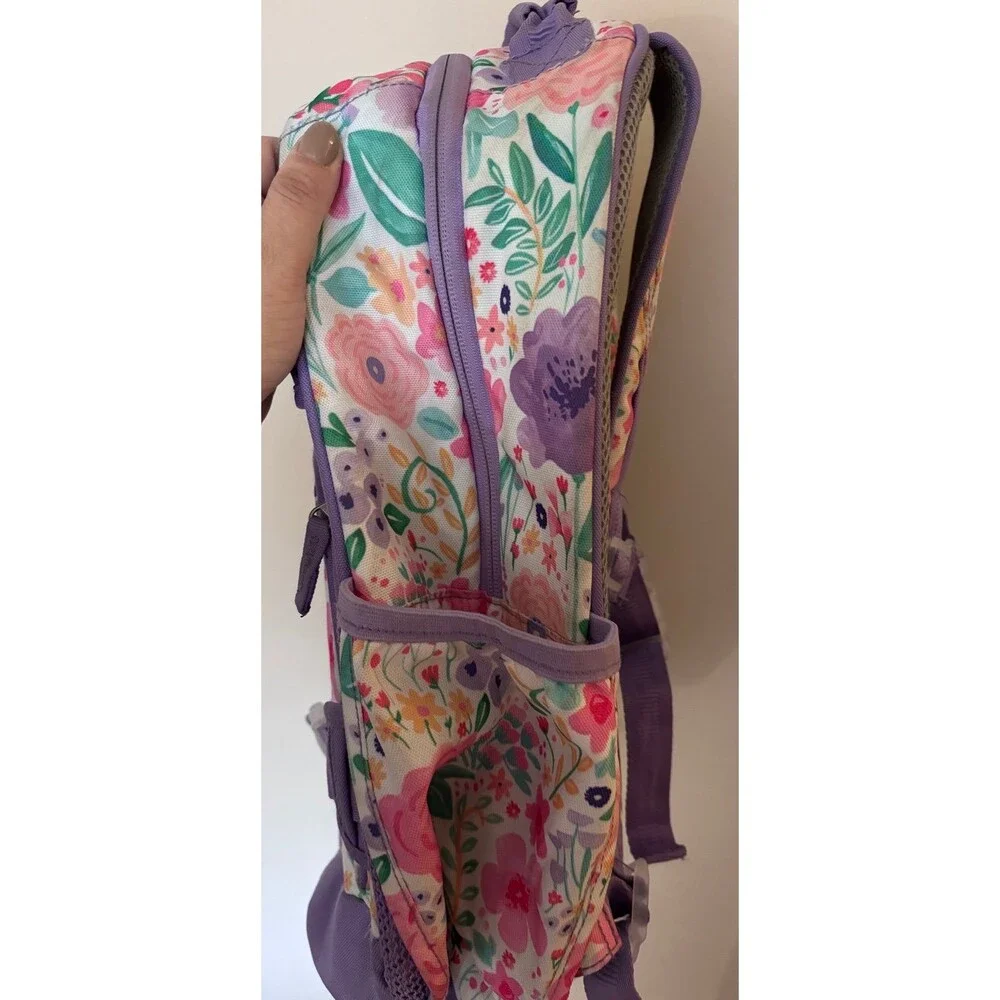 Pottery Barn Kids Mackenzie Floral Backpack Pink Purple Girls School Bag